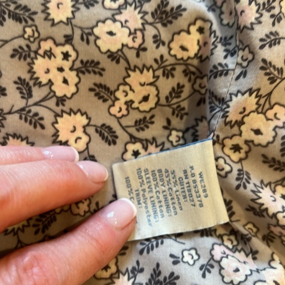 EUC BODEN jacket in linen/cotton blend. Creamy white, pick-stitched in grey - Picture 9 of 12